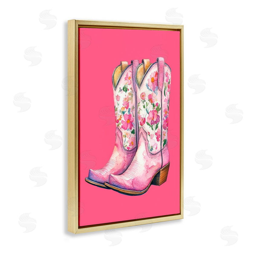 Lettered and Lined | Glam Cowgirl Boots on Pink