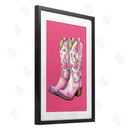 Lettered and Lined | Glam Cowgirl Boots on Pink
