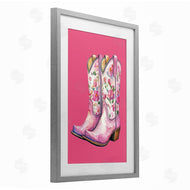 Lettered and Lined | Glam Cowgirl Boots on Pink