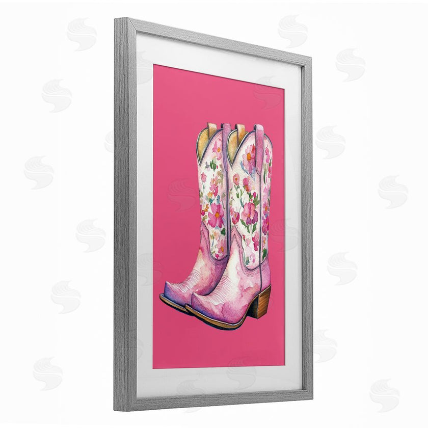 Lettered and Lined | Glam Cowgirl Boots on Pink