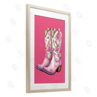 Lettered and Lined | Glam Cowgirl Boots on Pink