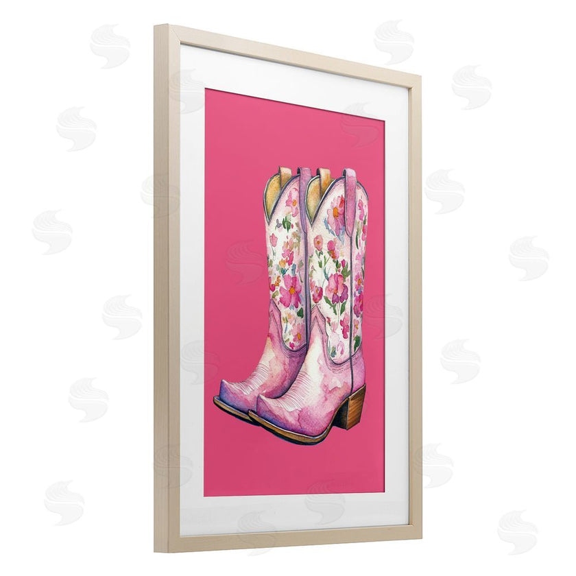 Lettered and Lined | Glam Cowgirl Boots on Pink