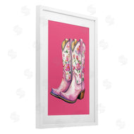 Lettered and Lined | Glam Cowgirl Boots on Pink