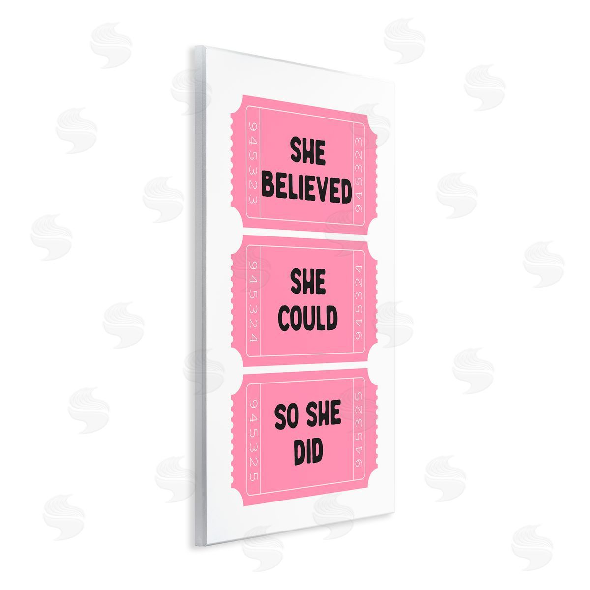 Lettered and Lined She Believed Girl Power Tickets Wall Plaque Art Print