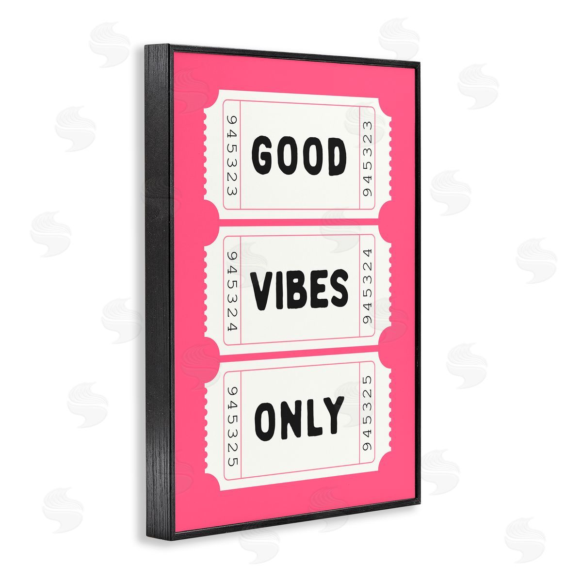 Lettered and Lined Good Vibes Only White & Pink Black Framed Giclee Art Print