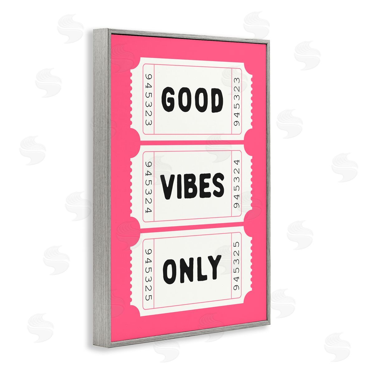 Lettered and Lined Good Vibes Only White & Pink Gray Framed Giclee Art Print