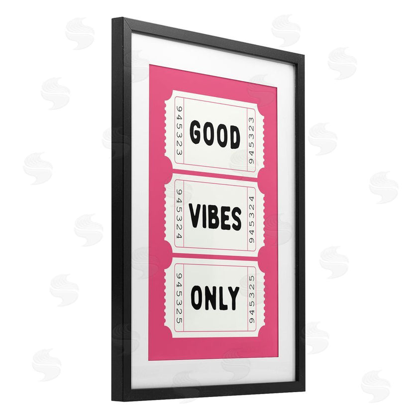 Lettered and Lined | Good Vibes Only White & Pink
