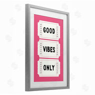 Lettered and Lined | Good Vibes Only White & Pink