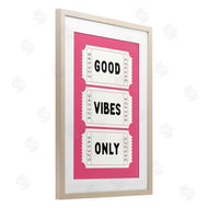 Lettered and Lined | Good Vibes Only White & Pink