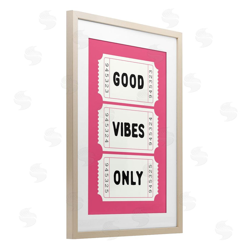 Lettered and Lined | Good Vibes Only White & Pink