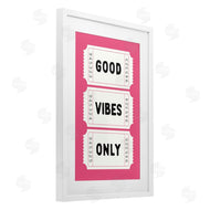 Lettered and Lined | Good Vibes Only White & Pink