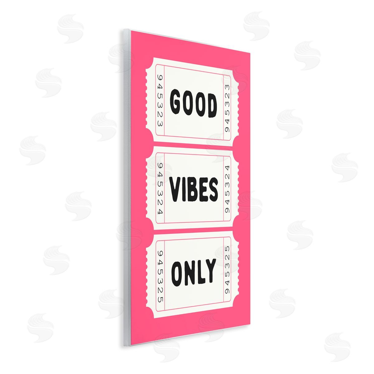 Lettered and Lined Good Vibes Only White & Pink Wall Plaque Art Print