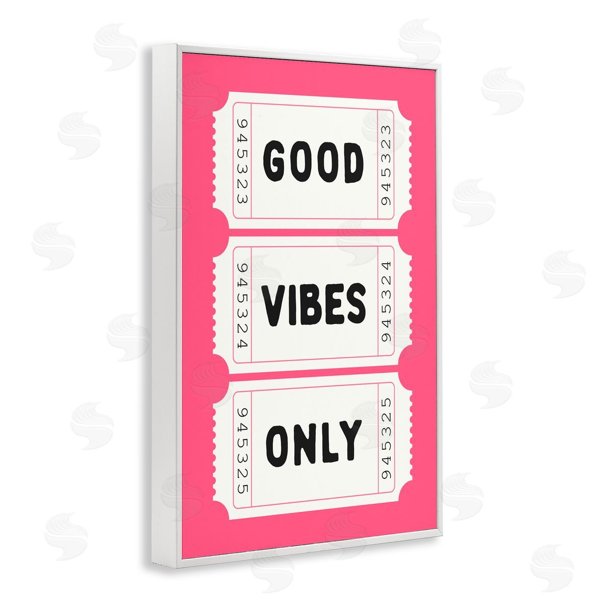 Lettered and Lined Good Vibes Only White & Pink White Frame Giclee Art Print