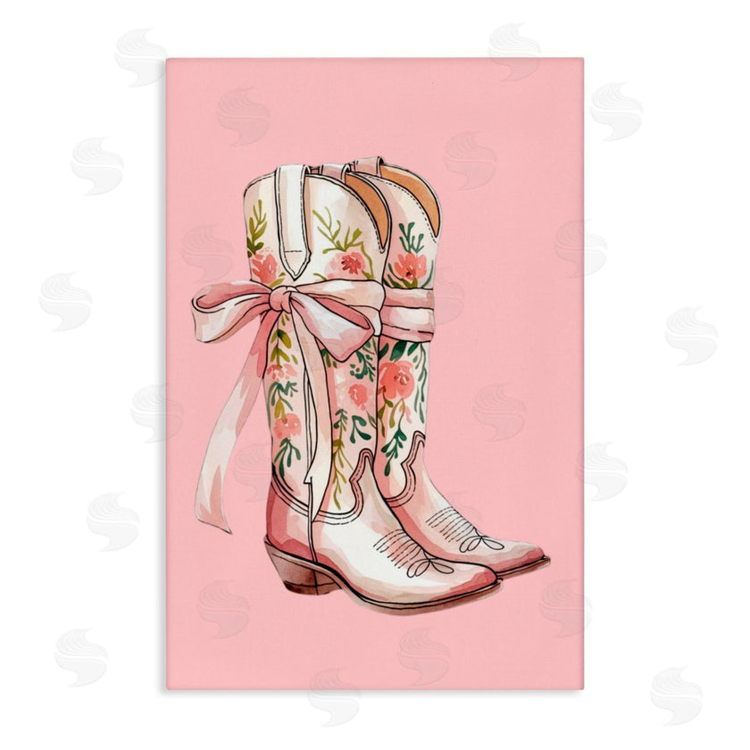 Lettered and Lined | Cowgirl Boots with Neutral Ribbon