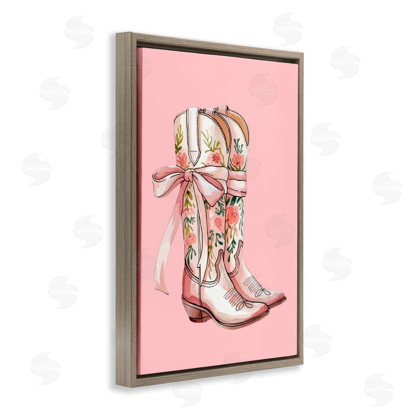 Lettered and Lined | Cowgirl Boots with Neutral Ribbon