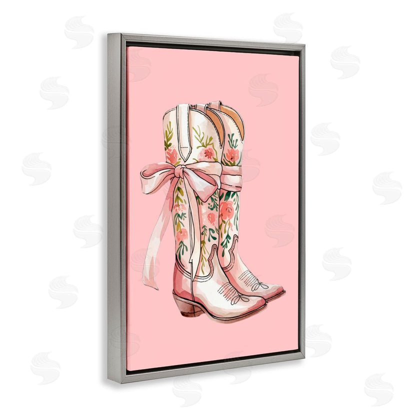 Lettered and Lined | Cowgirl Boots with Neutral Ribbon
