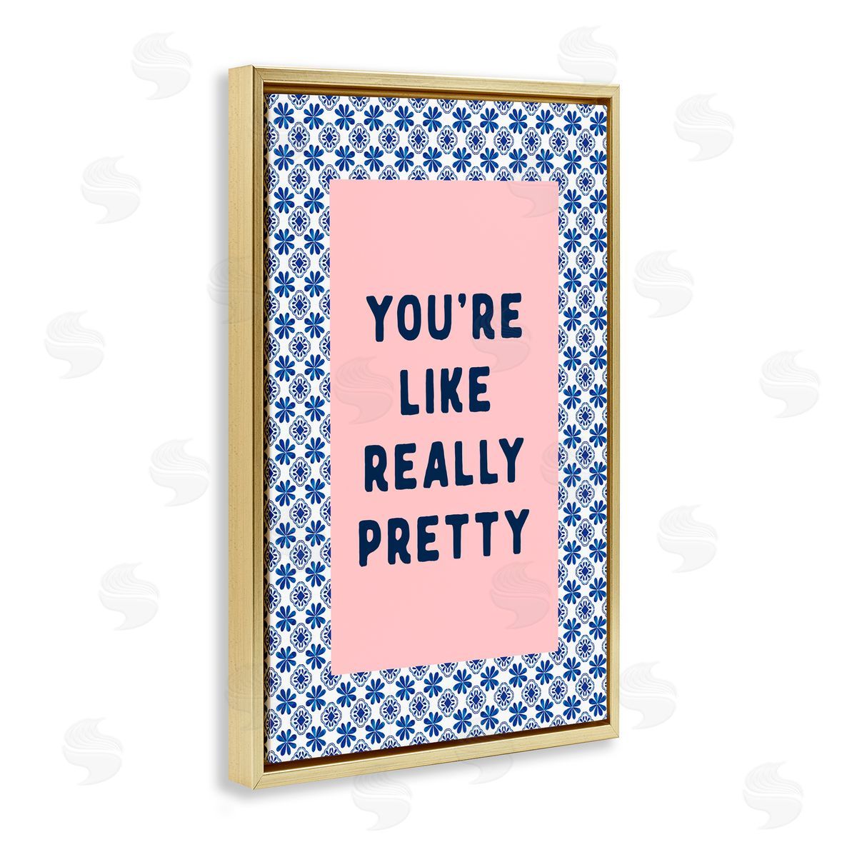 Lettered and Lined You're Like Really Pretty Gold Floating Frame Canvas Art Print