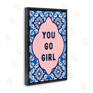 Lettered and Lined | You Go Girl on Blue Pattern