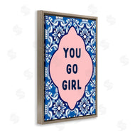 Lettered and Lined | You Go Girl on Blue Pattern