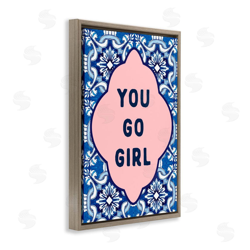 Lettered and Lined | You Go Girl on Blue Pattern