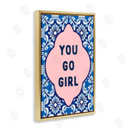 Lettered and Lined | You Go Girl on Blue Pattern