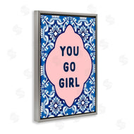 Lettered and Lined | You Go Girl on Blue Pattern