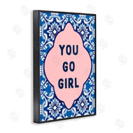 Lettered and Lined | You Go Girl on Blue Pattern