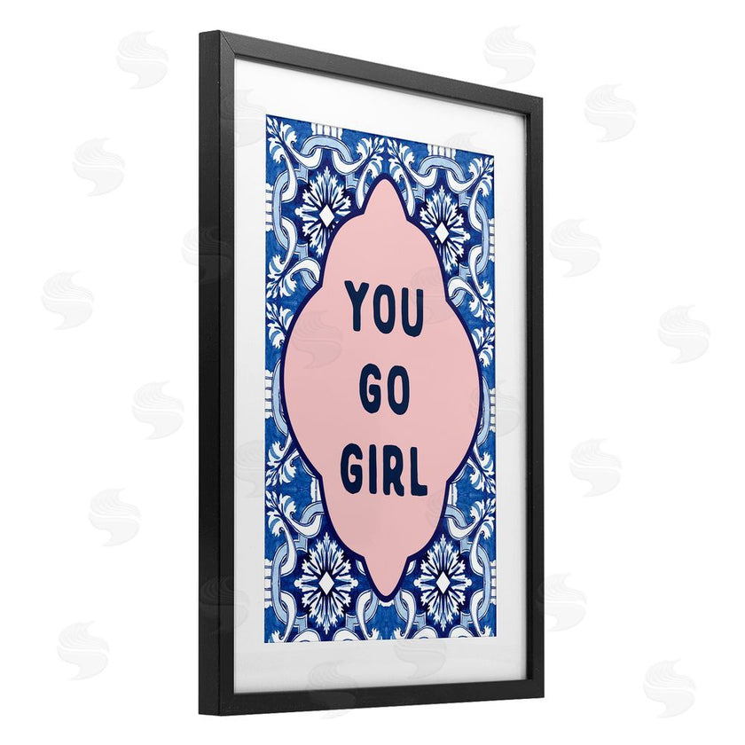 Lettered and Lined | You Go Girl on Blue Pattern