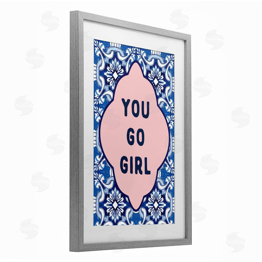 Lettered and Lined | You Go Girl on Blue Pattern