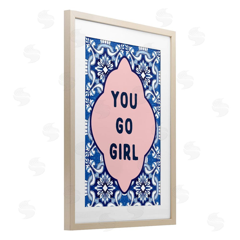 Lettered and Lined | You Go Girl on Blue Pattern