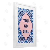 Lettered and Lined | You Go Girl on Blue Pattern