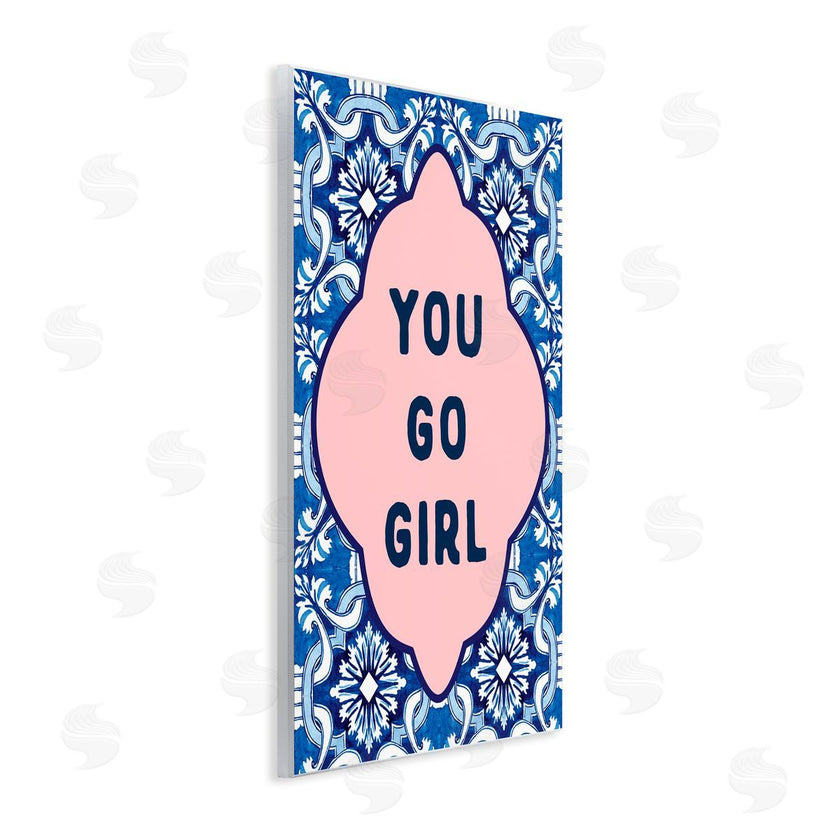 Lettered and Lined | You Go Girl on Blue Pattern