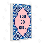 Lettered and Lined | You Go Girl on Blue Pattern