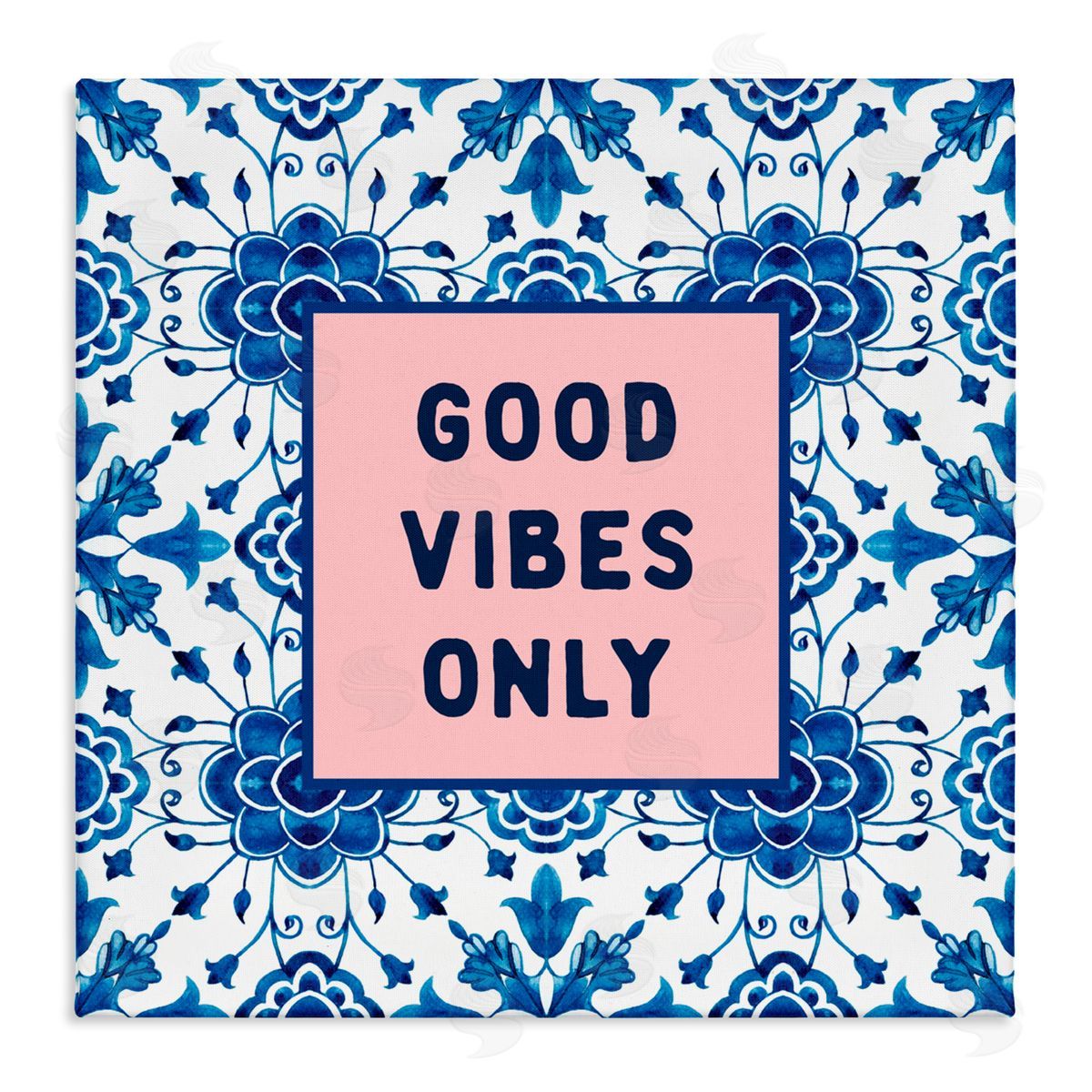 Lettered and Lined Good Vibes Only Boho Canvas Wall Art Print