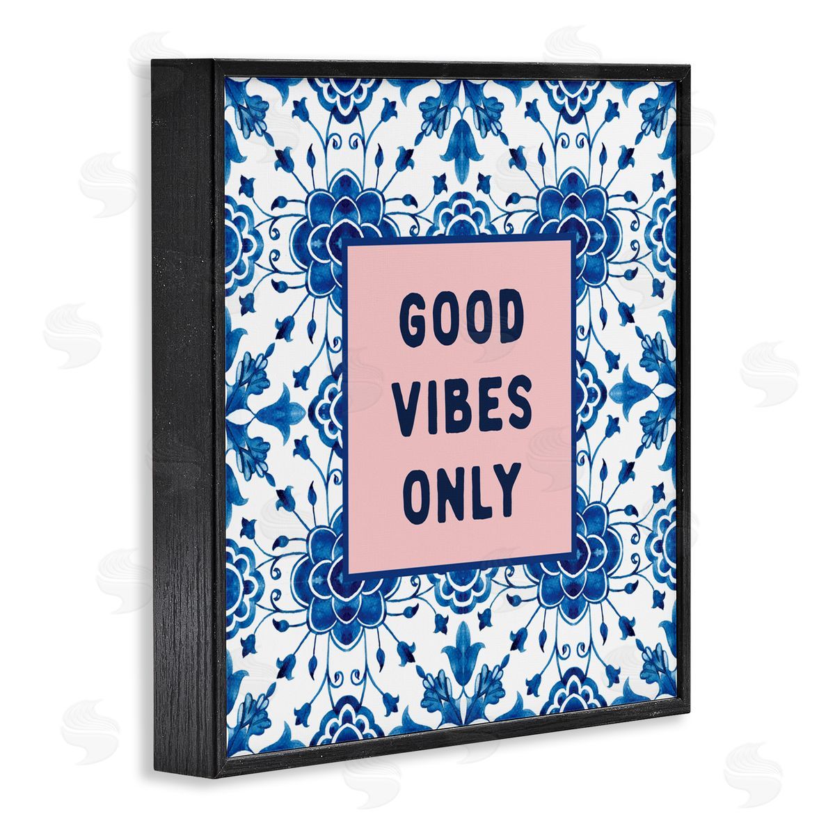 Lettered and Lined Good Vibes Only Boho Black Framed Giclee Art Print