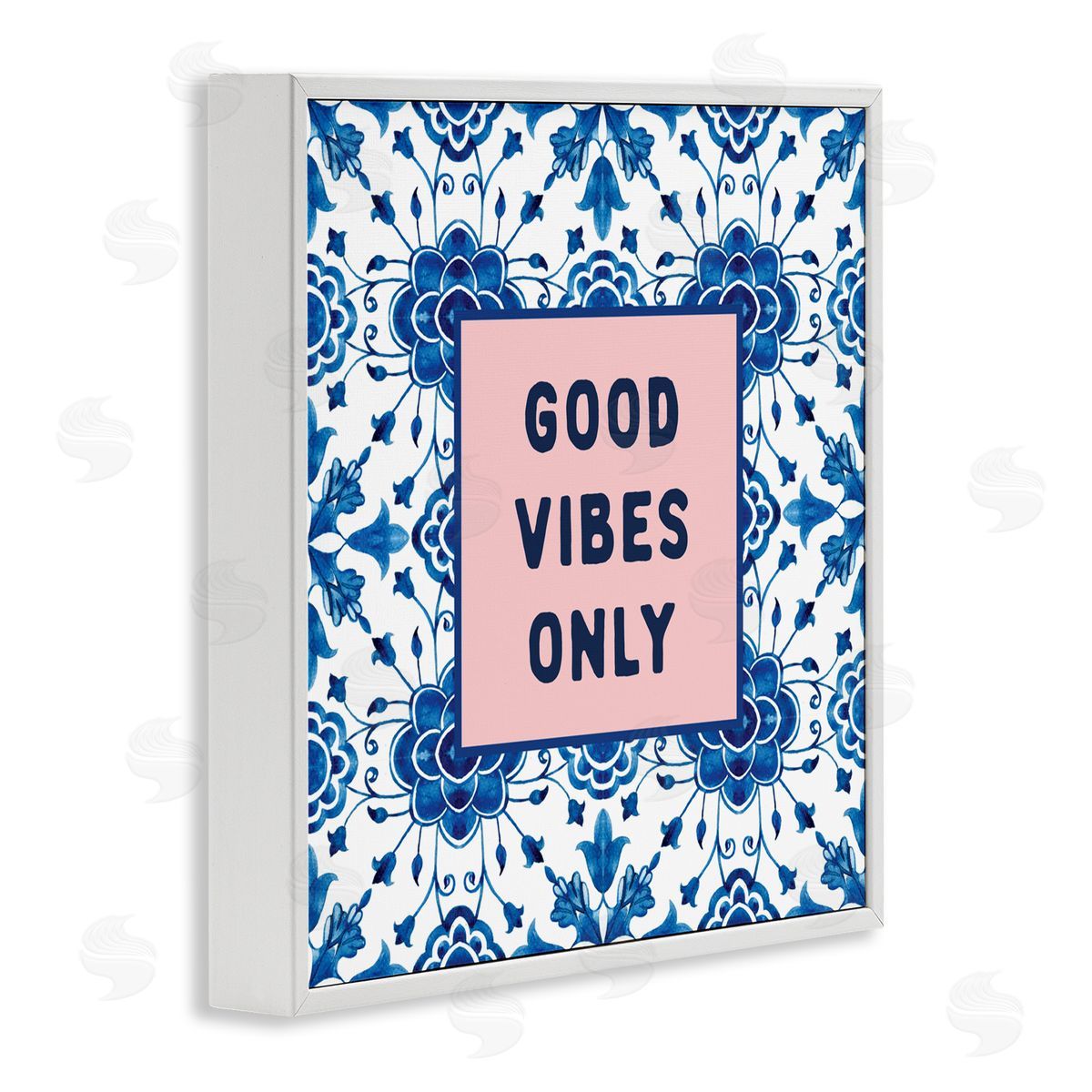 Lettered and Lined Good Vibes Only Boho White Frame Giclee Art Print