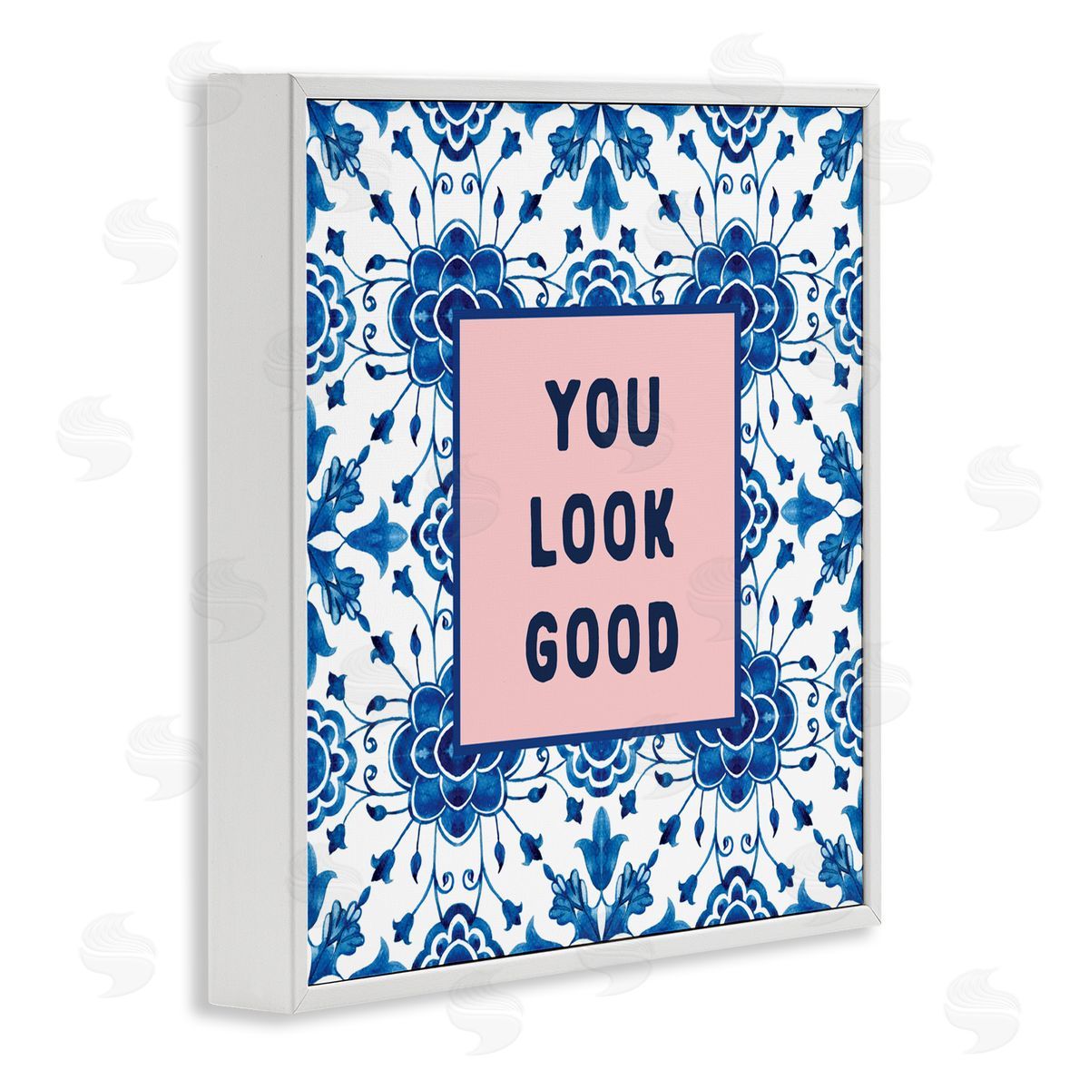 Lettered and Lined You Look Good Boho Pattern White Frame Giclee Art Print