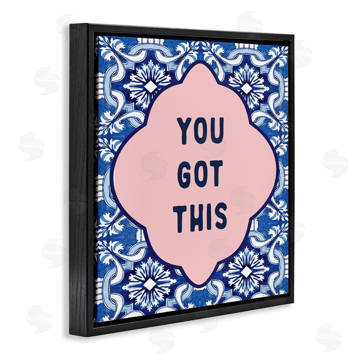 Lettered and Lined You Got This on Boho Black Floating Frame Canvas Wall Art Print