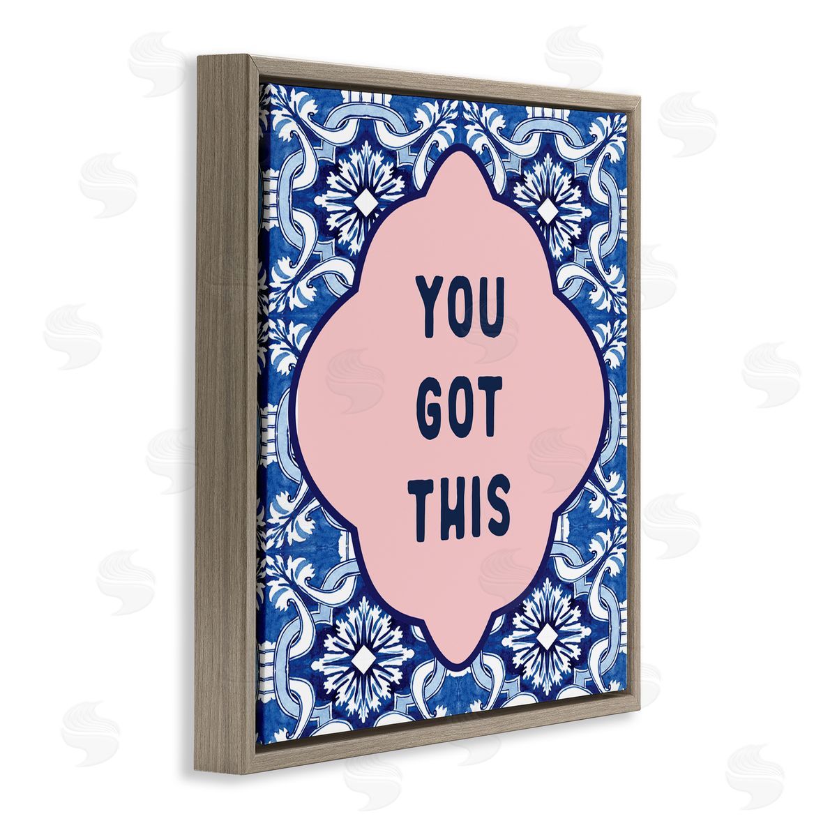 Lettered and Lined You Got This on Boho Brown Floating Frame Canvas Art Print