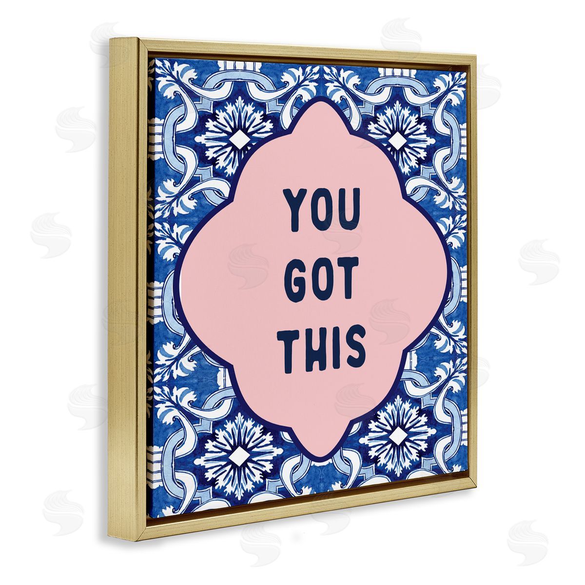 Lettered and Lined You Got This on Boho Gold Floating Frame Canvas Art Print