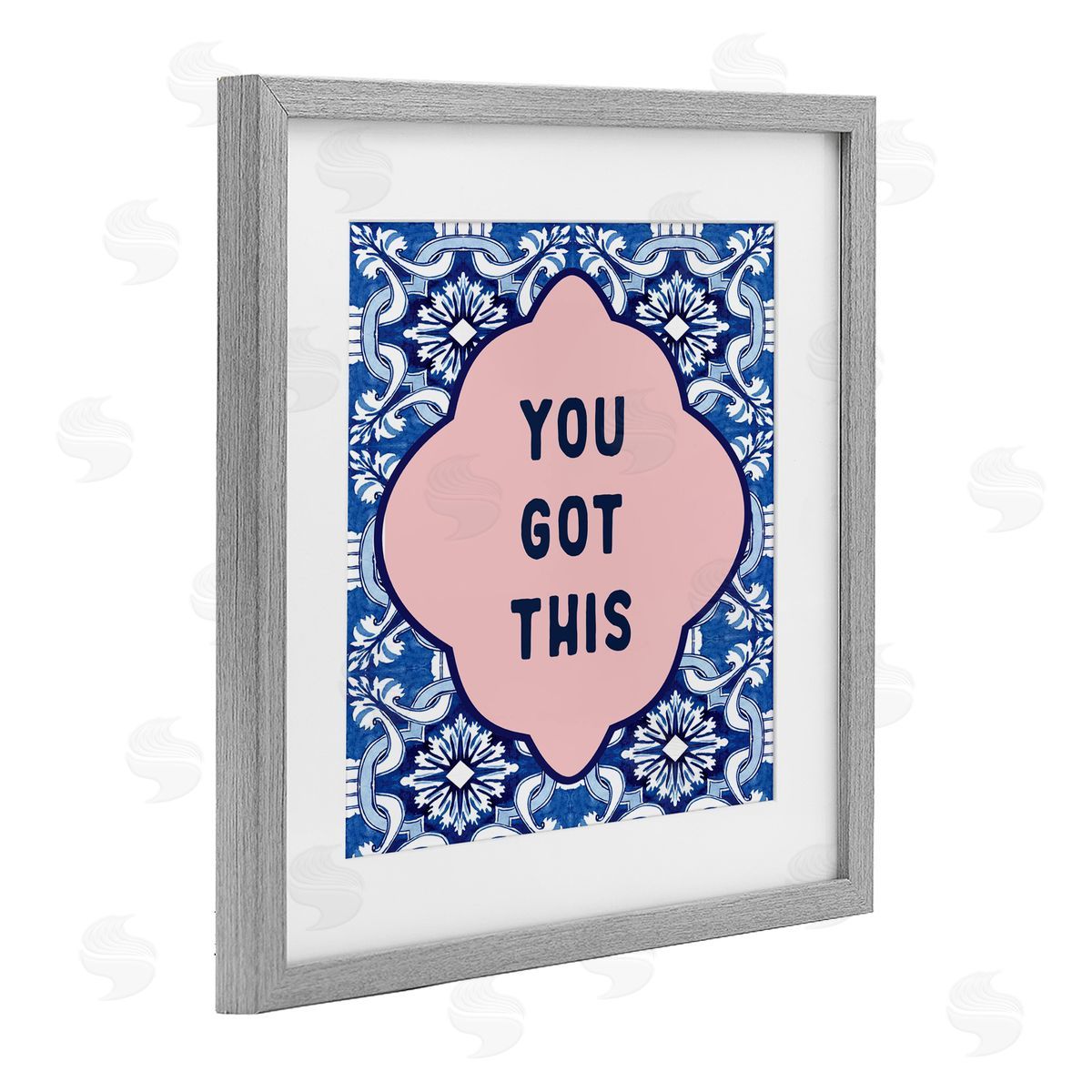 Lettered and Lined You Got This on Boho Gray Framed Print Under Glass Art