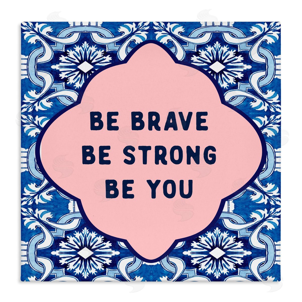 Lettered and Lined Be You on Boho Pattern Canvas Wall Art Print