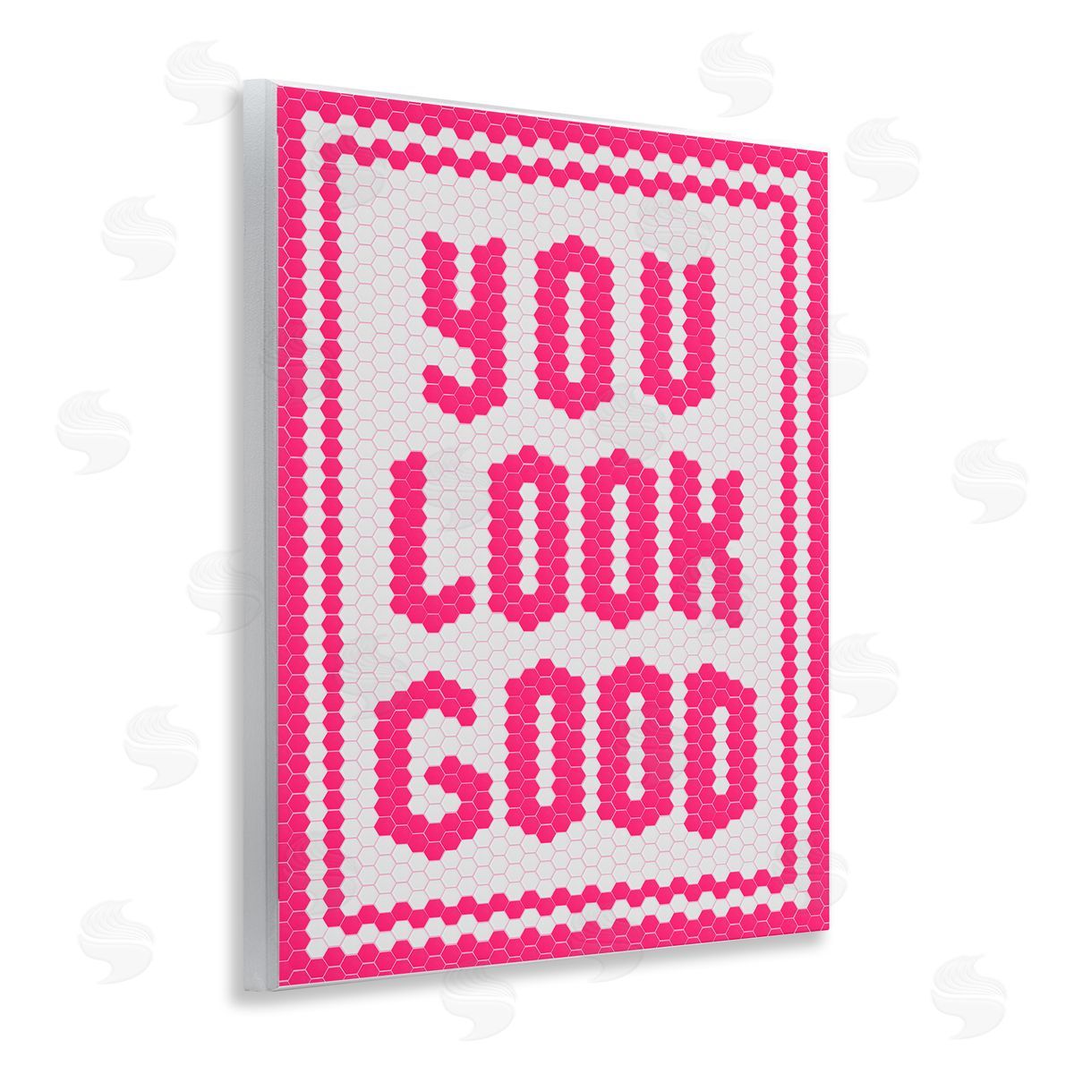 Lettered and Lined You Look Good Magenta Mosaic Wall Plaque Art Print
