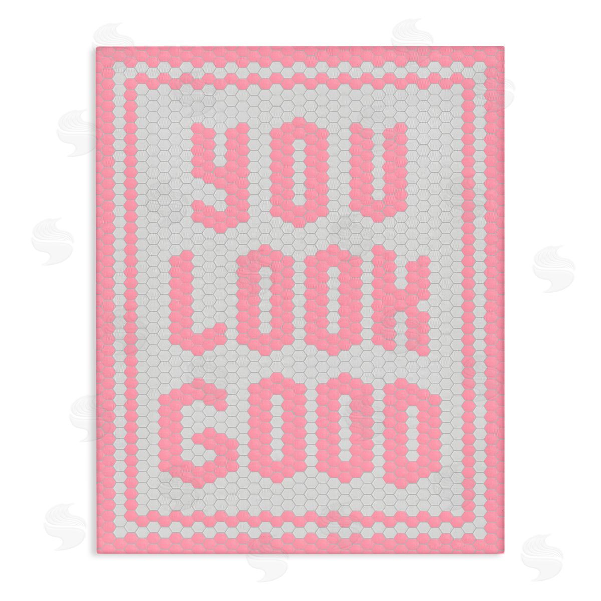 Lettered and Lined You Look Good Pink Pastel Canvas Wall Art Print