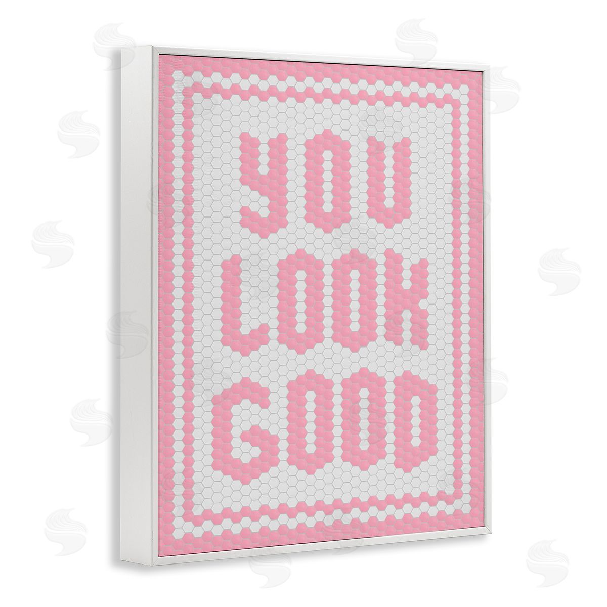 Lettered and Lined You Look Good Pink Pastel White Frame Giclee Art Print