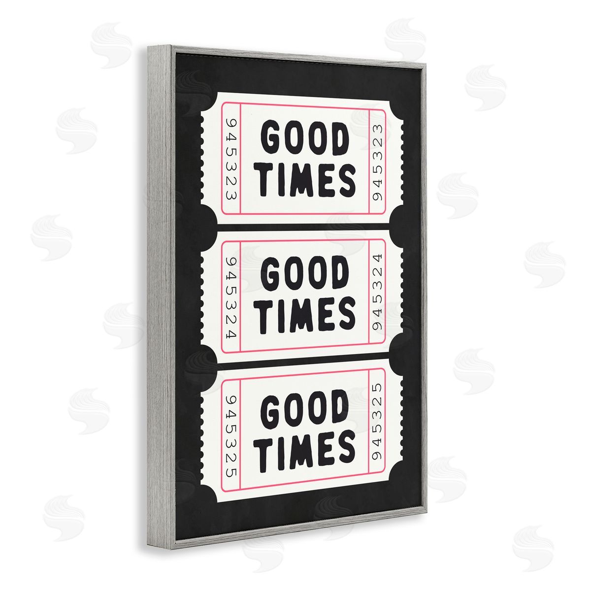 Lettered and Lined Good Times Tickets on Black Gray Framed Giclee Art Print