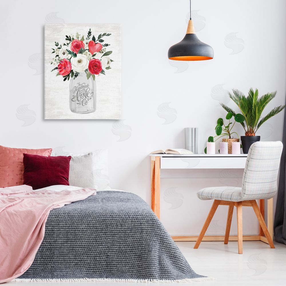 Lettered and Lined Romantic Handmade Love Bouquet Printed Wall Art in Room