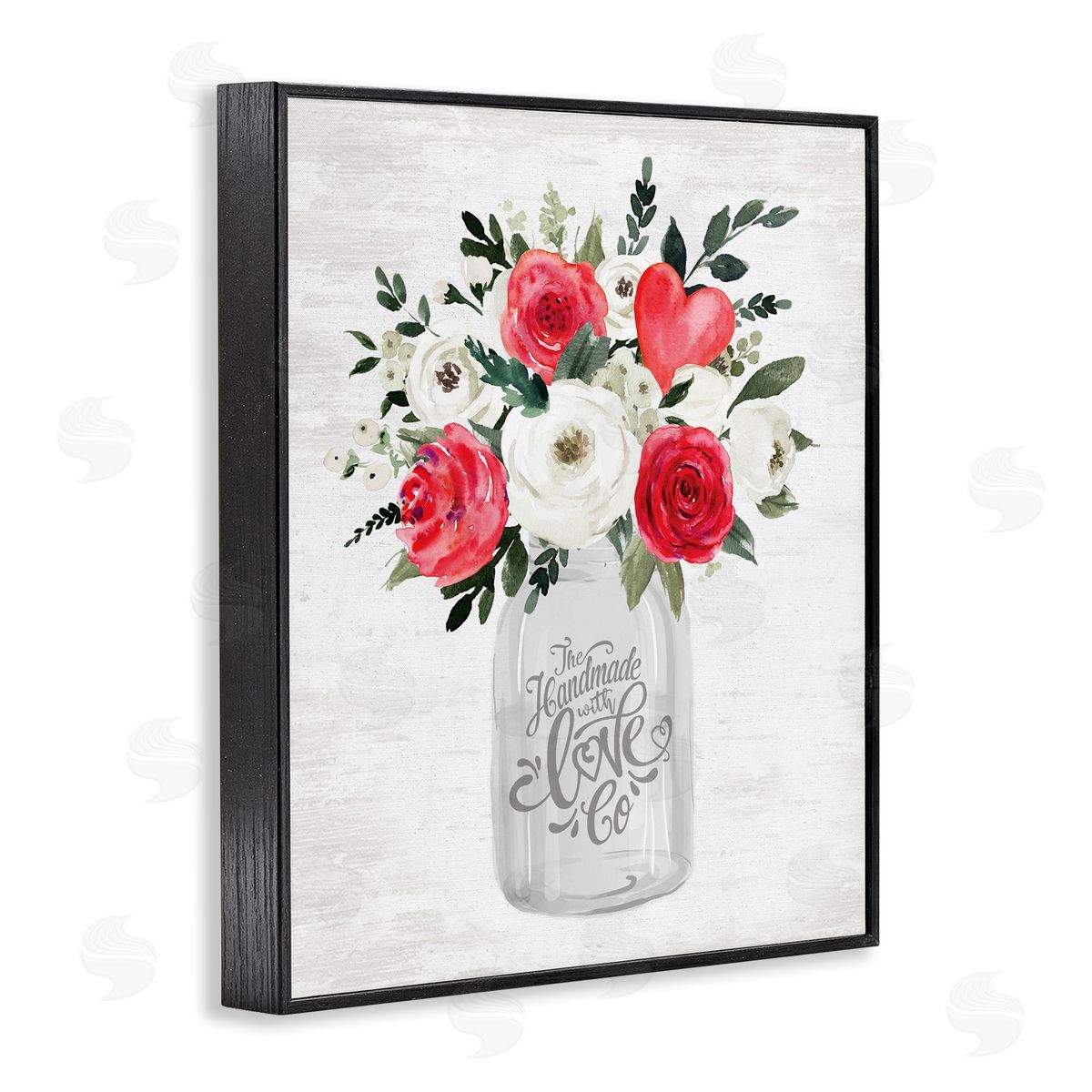 Lettered and Lined Romantic Handmade Love Bouquet Black Framed Giclee Art Print