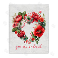 Lettered and Lined | So Loved Romantic Heart Wreath