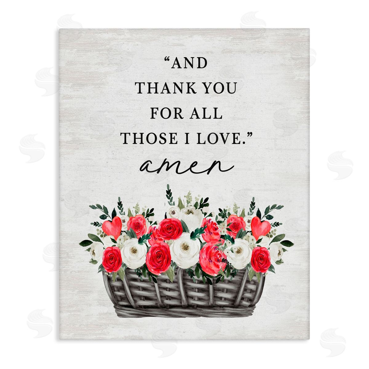 Lettered and Lined Thank You For Those I Love Prayer Canvas Wall Art Print